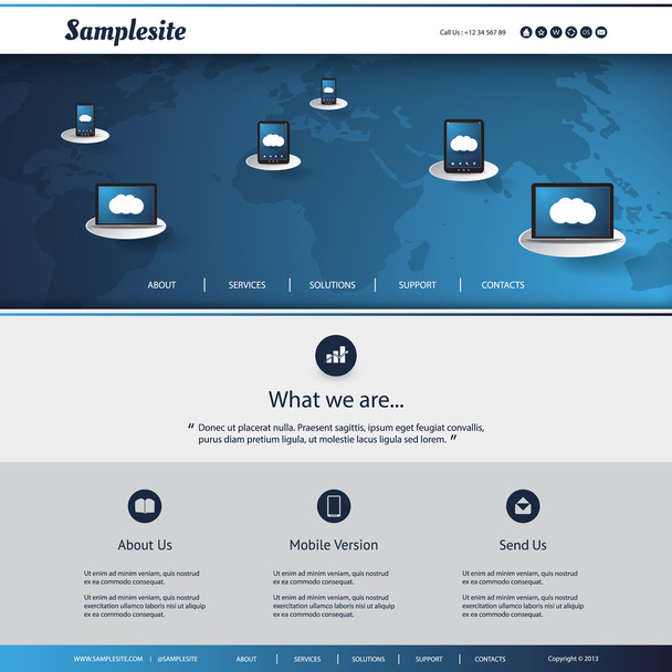 Business, Connection, Network - Website Template - Vettoriali, immagini
