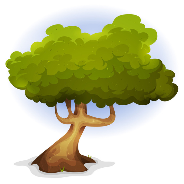 Kreslené vtipné jarní strom - Vektor, obrázek