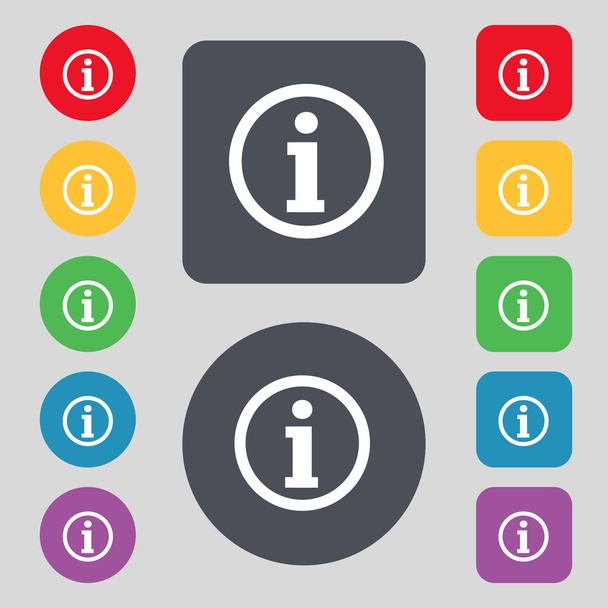 Icona del segno informativo. Info simbolo della bolla vocale. Set di bottoni a colori. Vettore
 - Vettoriali, immagini