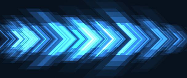 Abstract blue arrows high-speed movement futuristic technology concept wide background - Vector, Image
