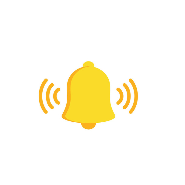 icona della campana di notifica impostata isolata su sfondo bianco. campana gialla di rendering con nuova notifica per i social media reminder.vector icona - Vettoriali, immagini