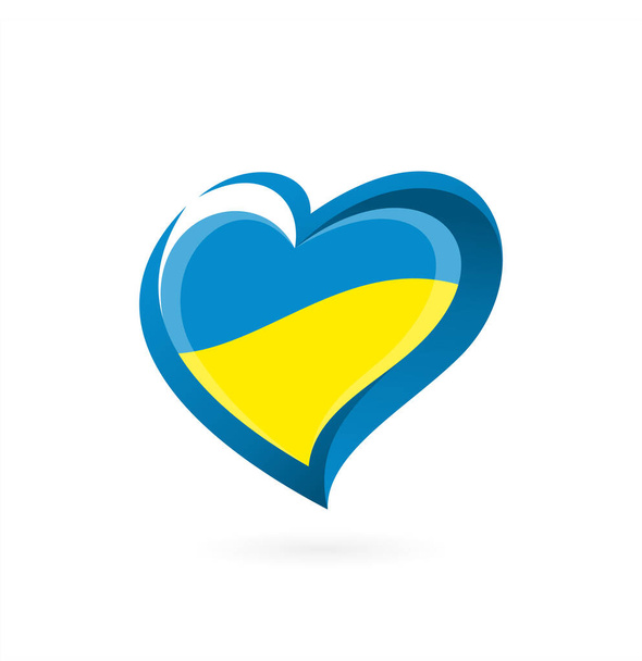 ukraine flag in heart shapes - Vector, Image