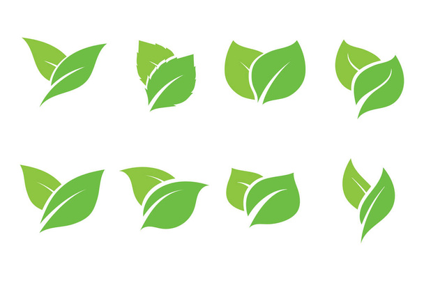 Logos of green Tree leaf ecology nature element vector - Διάνυσμα, εικόνα