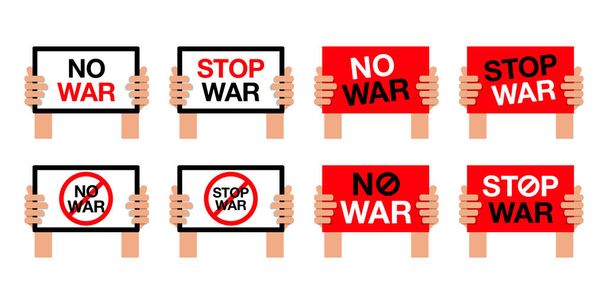 No war Anti-war demonstration placard vector icon illustration material - ベクター画像