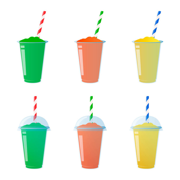Slurpee slush frozen ice drink illustration with straw - Vektori, kuva