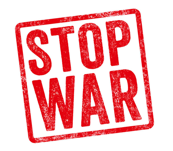 Red stamp on a white background - Stop War - Photo, Image