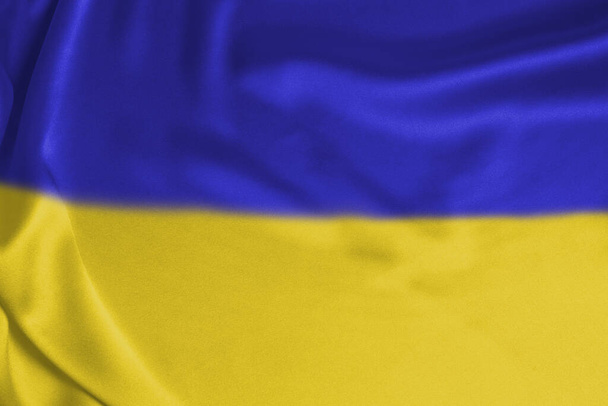 Ukrainian flag isolated on a white background. Copy space.  - Photo, Image