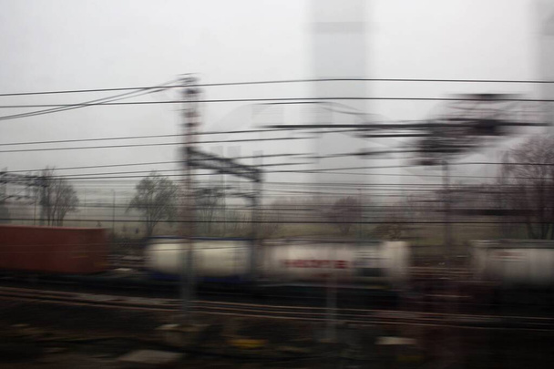 Güterzüge in Italien an schlechtem Tag unterwegs - Foto, Bild