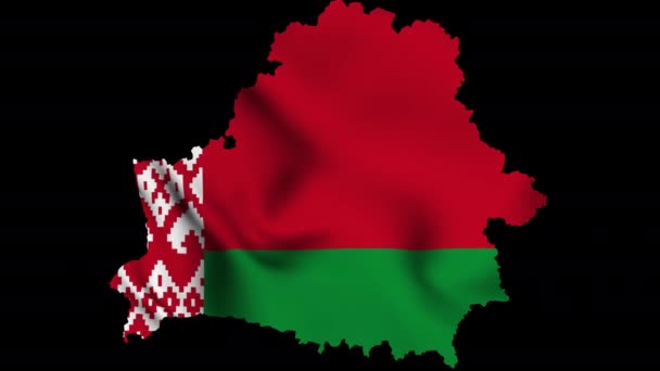 Bielorussia sventola mappa bandiera con canale alfa e loop senza soluzione di continuità - Filmati, video