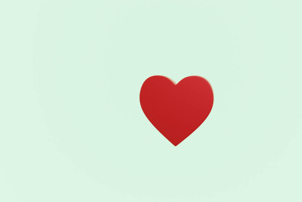 red heart on a blue background. valentine's day. - Fotoğraf, Görsel