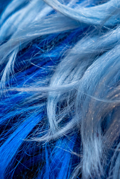 blue and white hair texture background - Zdjęcie, obraz