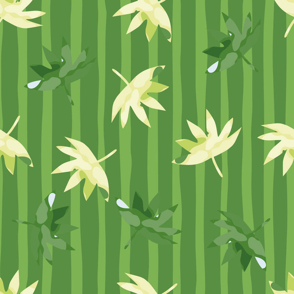 Абстрактне пальмове листя тропічний безшовний візерунок. Творчий листок нескінченні шпалери. Екзотичний гавайський фон джунглів. Тло тропічних лісів. Дизайн для тканини, текстильного друку, обгортання, обкладинки
 - Вектор, зображення