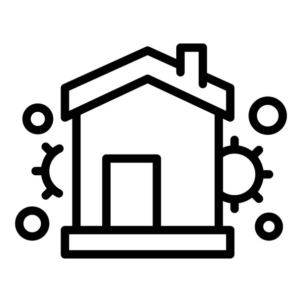 House self isolation icon outline vector. Virus quarantine - Vektor, Bild