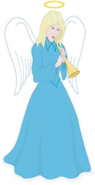 Engel met Trumpet Vector Illustratie - Vector, afbeelding