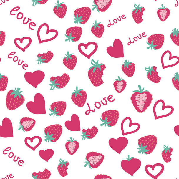 Strawberry Patterns, Red strawberry, Strawberry Backgrounds, Strawberry Love Card. - Vector, Imagen