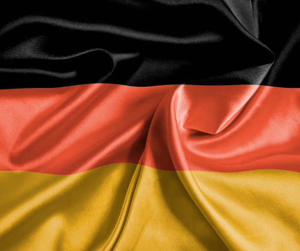 flaga jedwab Niemcy zbliżenie tło - Zdjęcie, obraz