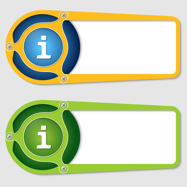 Set of two boxes for entering text with info symbol - Vektor, Bild