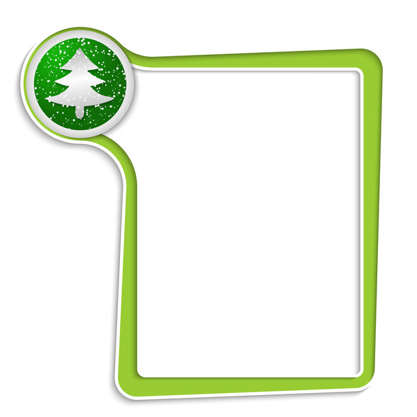 green text box for any text with xmas tree symbol - Vector, imagen