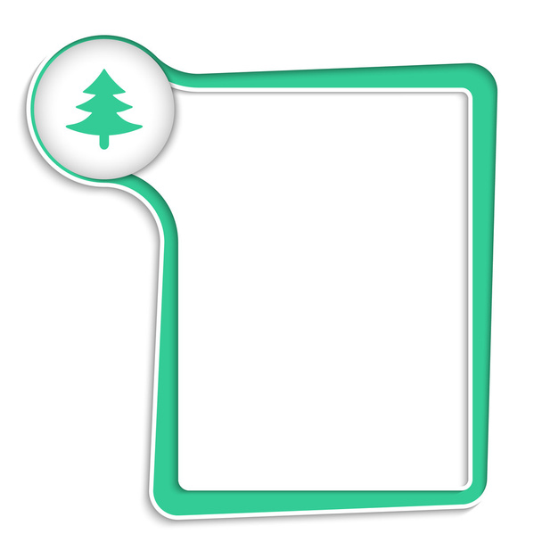 green text box for any text with tree symbol - Vector, afbeelding