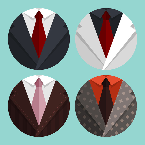 Set Flat Business jacket and tie. - Vector, Image