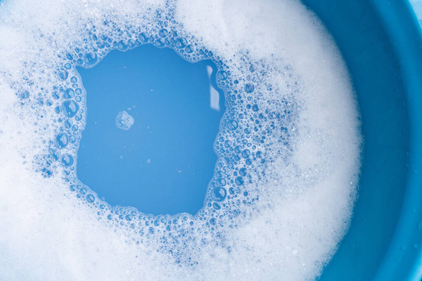Frame made of detergent foam bubble. Top view - 写真・画像