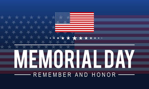 Memorial Day. Modelo de feriado federal dos EUA para banner, cartão, cartaz, fundo - Vetor, Imagem