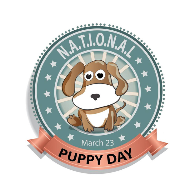 National Puppy Day Zeichen und Abzeichen Vector Graphics - Vektor, Bild