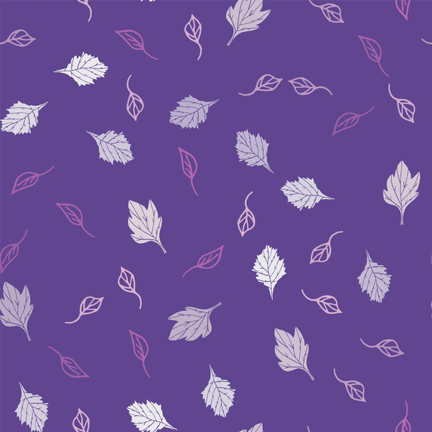 Simple doodle seamless pattern Hand drawn leaves twigs on a light background. Monochrome minimalist botanical background, hand drawn vector illustration - Vektor, kép