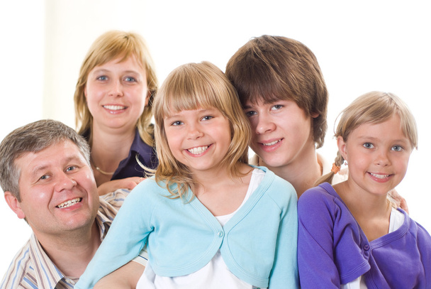 egy boldog család öt portréja - Fotó, kép