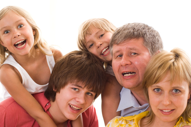 Portrait of a happy family of five - Φωτογραφία, εικόνα