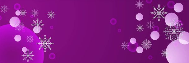 Winter purple Snowflake design template banner - Vector, Image
