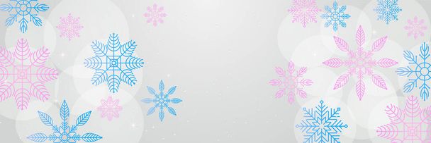 Snowy claro branco Snowflake design banner modelo - Vetor, Imagem