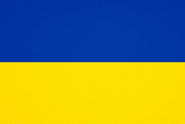 lippu Ukrainan nahkaa tekstuuri tausta - Valokuva, kuva