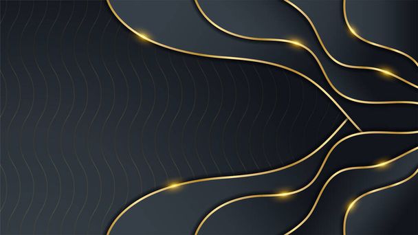 Blue gold background with futuristic technology vector design concept - Vektor, obrázek