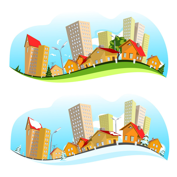 Urban landscape vector illustration - Vector, Image