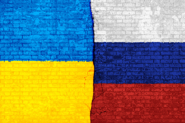 Ucrania y Rusia guerra con romper en la pared - Foto, Imagen