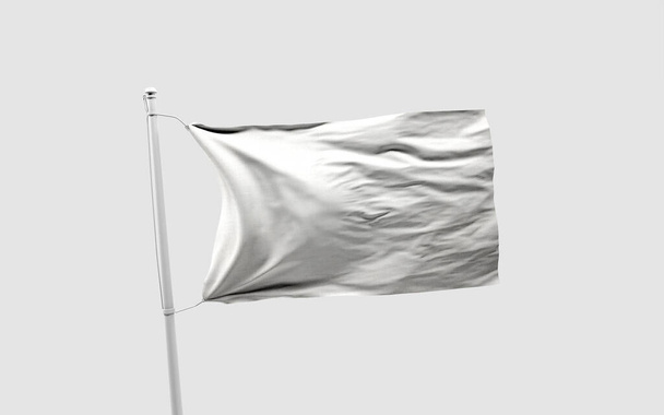 Λευκή λευκή λευκή λευκή σημαία Mockup 3D απόδοση - Φωτογραφία, εικόνα