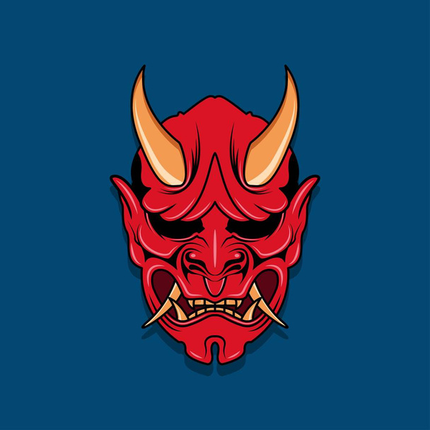 Oni máscara del diablo japonés, Vector ilustración eps.10 - Vector, imagen