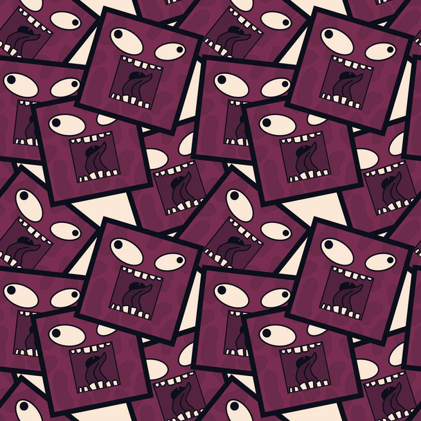 Kids seamless cute monster alien pattern for fabrics and packaging and gifts and cards and linens and wrapping paper - Fotó, kép