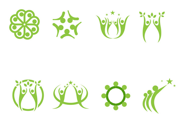 İnsan karakteri logosu çizim vektörü tasarımı - Vektör, Görsel