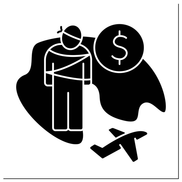 Kidnapping glyph icon - Vector, Image