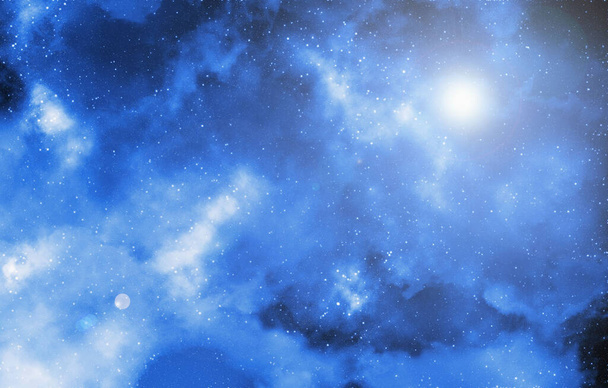Космический фон со звездной пылью и сияющими звездами. Реалистичный космос и цветная туманность. Красочная галактика. 3d иллюстрация. - Фото, изображение