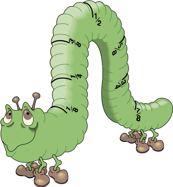 Inchworm Гусениця Векторний мультфільм
 - Вектор, зображення