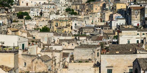 ancient city streets and houses in Matera, Italy - Foto, afbeelding