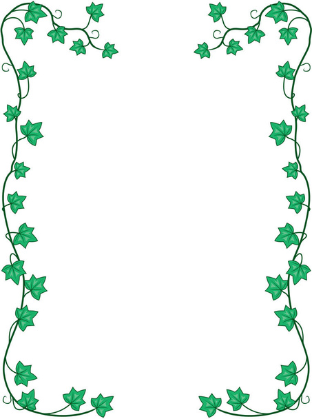 Ivy Leaves and Vines Border Vector Illustration - Vector, Image
