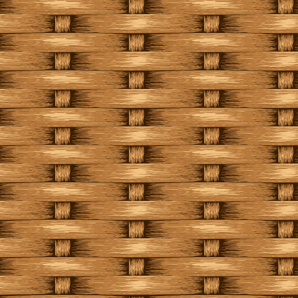 Weidenkorb nahtlosen Hintergrund, Holzkorb strukturiert - Vektor, Bild