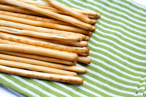 Crispy italian bread sticks, close up. - Photo, Image