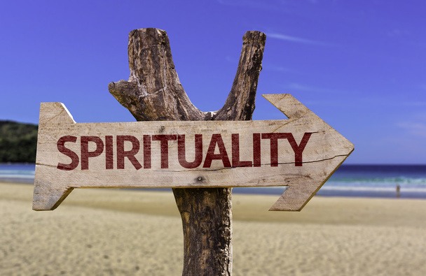 Spiritualita vývěsní štít s pláží na pozadí - Fotografie, Obrázek