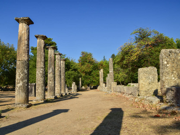 Palestra antiikin Olympia, Kreikka, oli harjoituskenttä painijoille - Valokuva, kuva