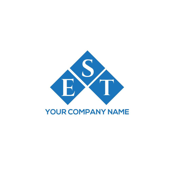 Σχεδιασμός λογότυπου με γράμματα EST σε λευκό φόντο. Έννοια λογοτύπου με δημιουργικά αρχικά EST. Σχεδιασμός γραμμάτων EST. - Διάνυσμα, εικόνα